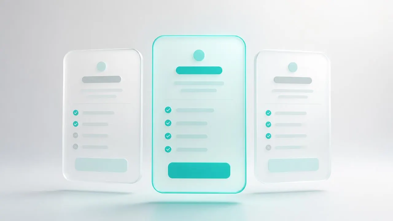 Mockup di tre pacchetti di prezzo per la realizzazione di un sito web