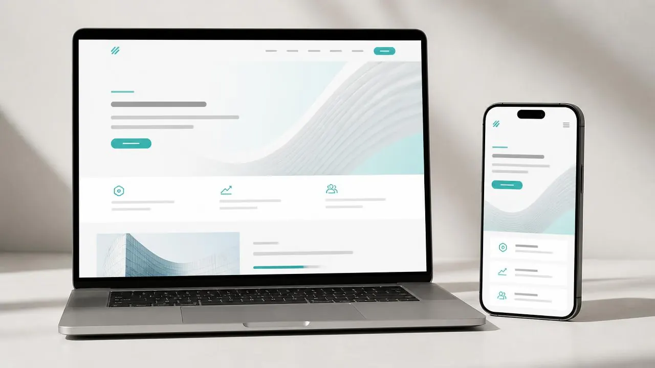 Mockup di un sito vetrina su laptop e smartphone